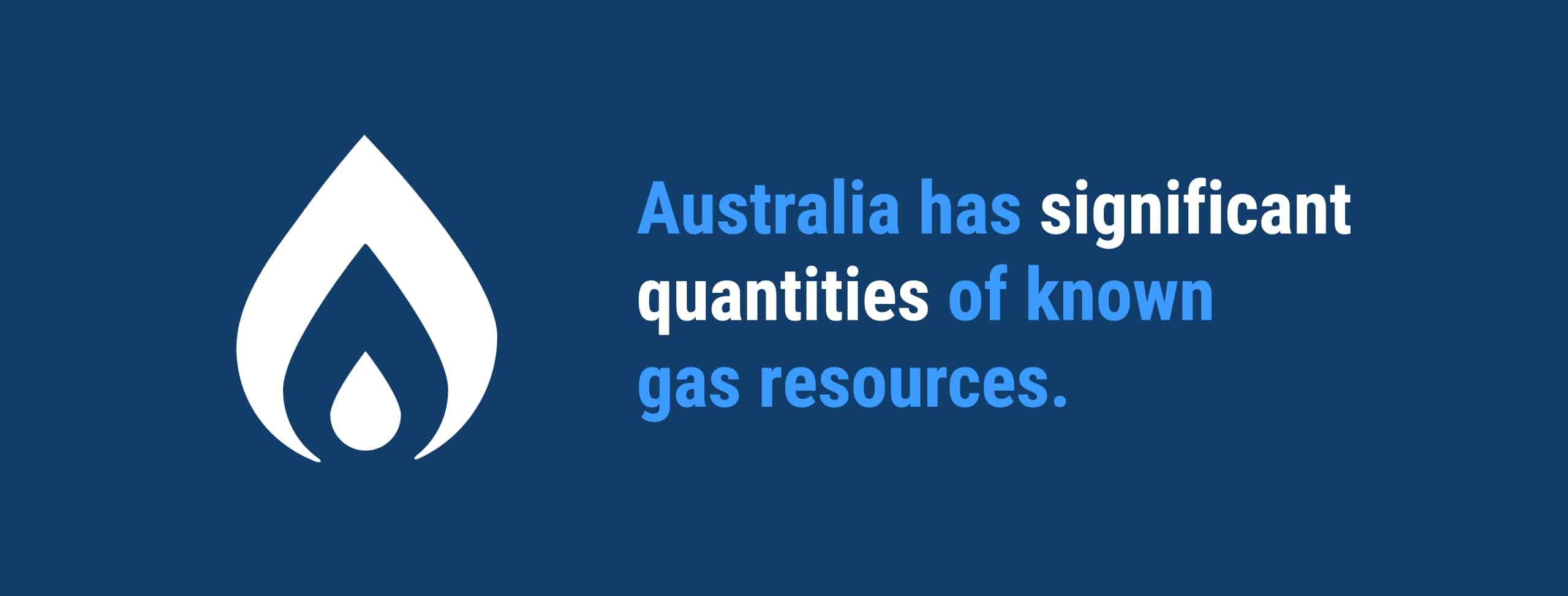 "Australia has significant quantities of known gas resources."
